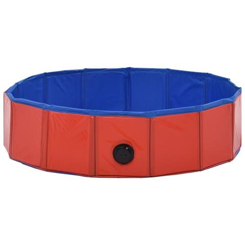 Foldbart hundebassin 80 x 20 cm PVC rød