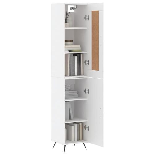 Skab 34,5x34x180 cm konstrueret træ hvid
