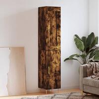 Skab 34,5x34x180 cm konstrueret træ røget egetræ