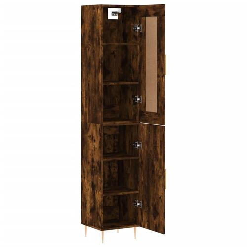 Skab 34,5x34x180 cm konstrueret træ røget egetræ