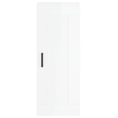 Skab 34,5x34x180 cm konstrueret træ hvid højglans