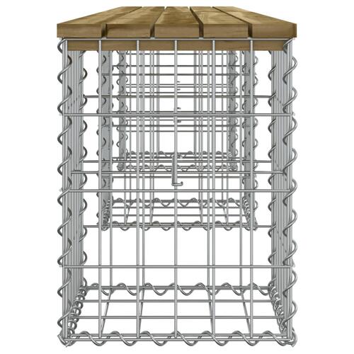 Havebænk med gabiondesign 203x31x42 cm imprægneret fyrretræ