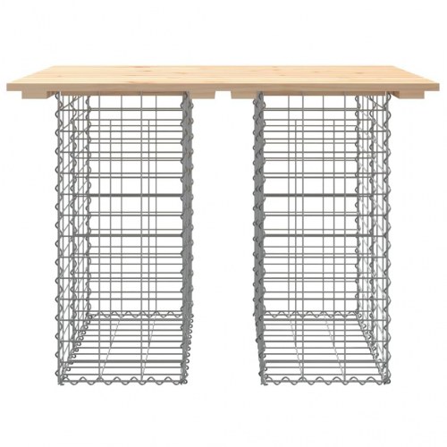 Havebord i gabiondesign 100×70×72 cm - massivt fyrretræ
