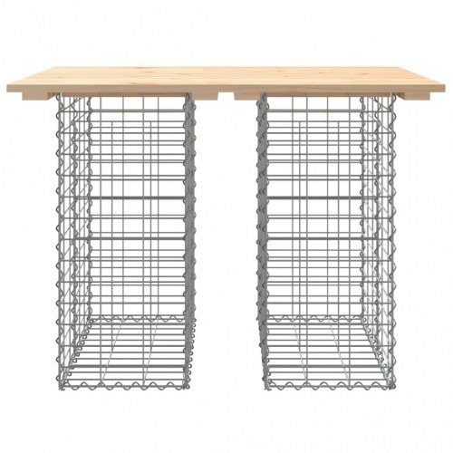 Havebord i gabiondesign 100×70×72 cm - massivt fyrretræ