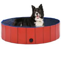 Foldbart hundebassin 120 x 30 cm PVC rød