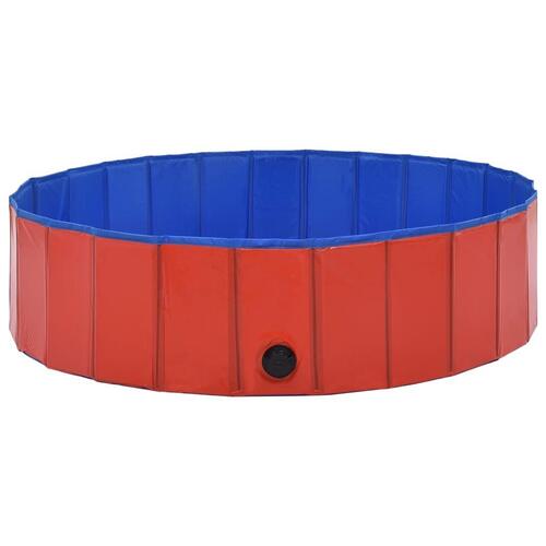 Foldbart hundebassin 120 x 30 cm PVC rød