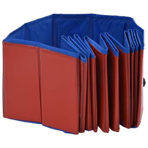 Foldbart hundebassin 120 x 30 cm PVC rød