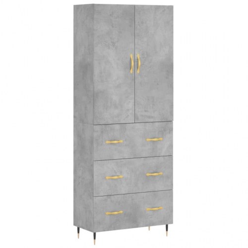 Højskab 69,5x34x180 cm konstrueret træ betongrå