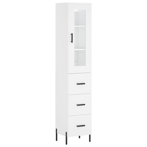 Skab 34,5x34x180 cm konstrueret træ hvid