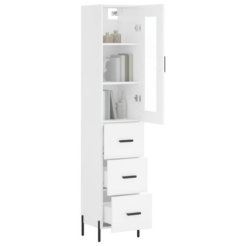 Skab 34,5x34x180 cm konstrueret træ hvid