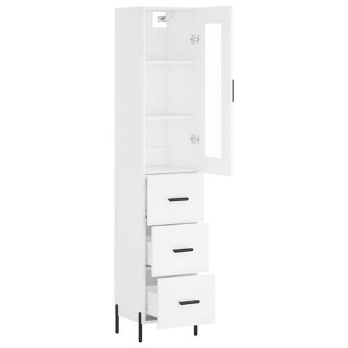 Skab 34,5x34x180 cm konstrueret træ hvid