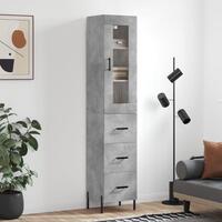 Skab 34,5x34x180 cm konstrueret træ betongrå