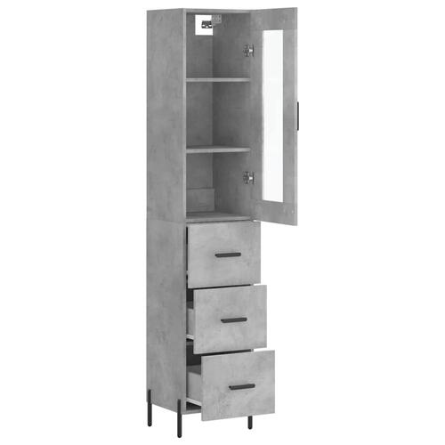 Skab 34,5x34x180 cm konstrueret træ betongrå