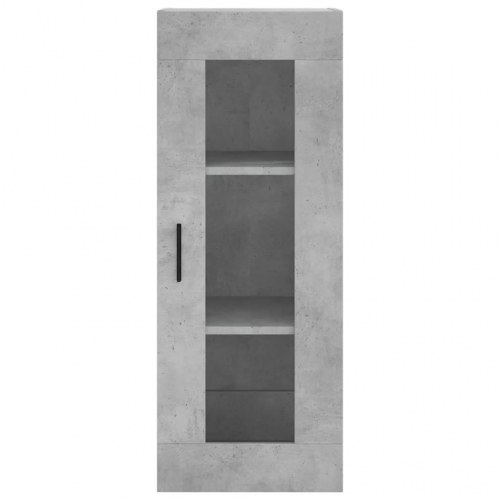 Højskab i konstrueret træ med glaslåge - betongrå, 34,5×34×180 cm