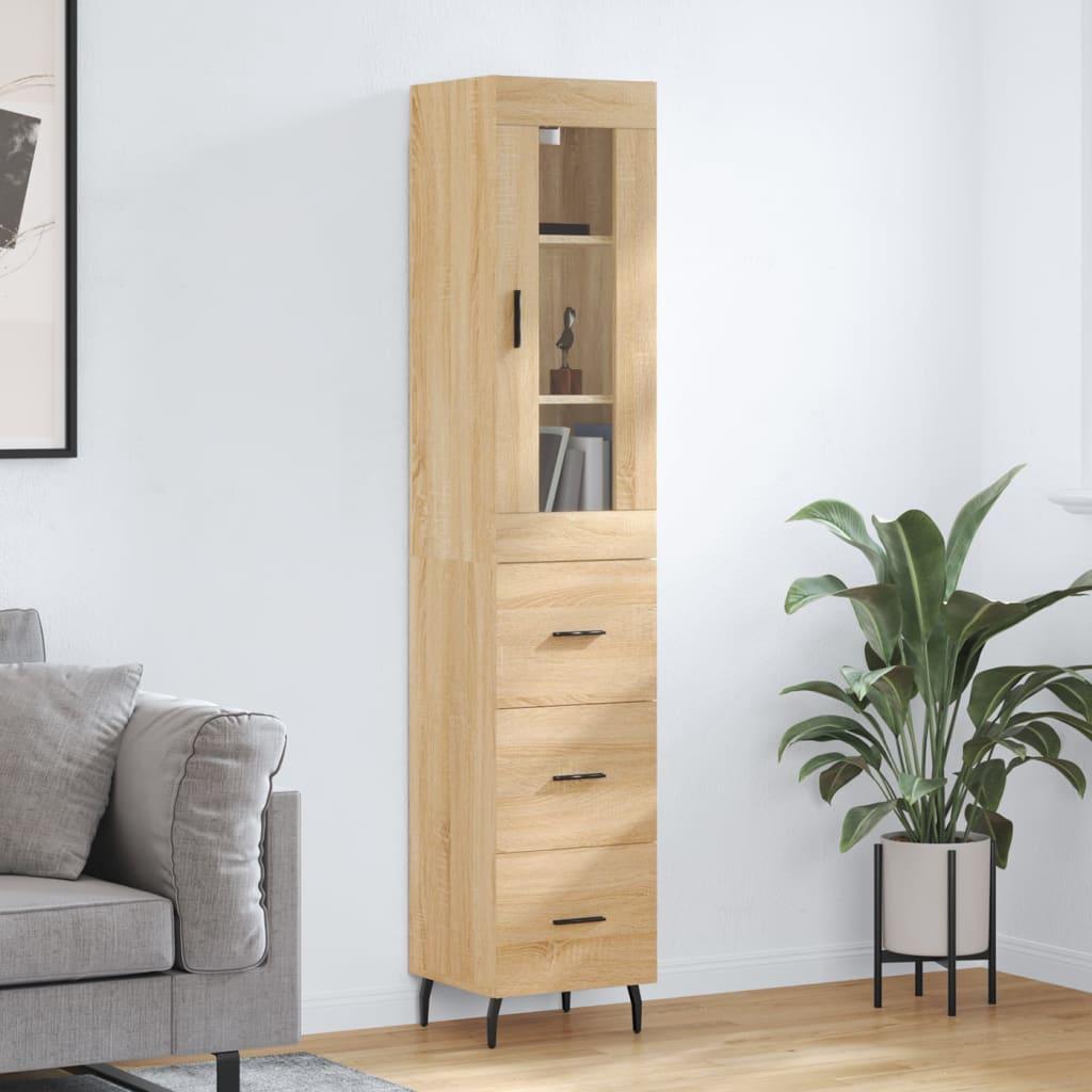 Højskab 34,5×34×180 cm i konstrueret træ - sonoma-eg billede