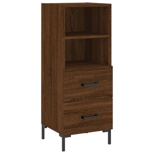 Skab 34,5x34x180 cm konstrueret træ brun egetræsfarve