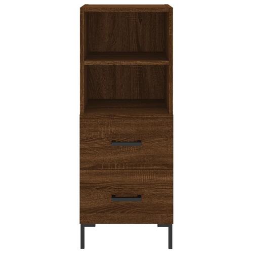 Skab 34,5x34x180 cm konstrueret træ brun egetræsfarve