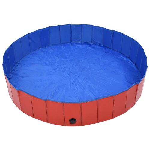 Foldbart hundebassin 160 x 30 cm PVC rød