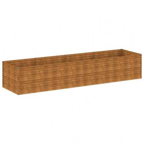 Højbed 386 × 100 × 69 cm i cortenstål - rustfarvet plantekasse