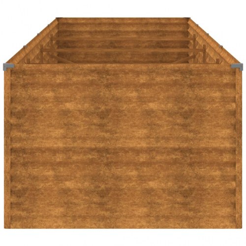 Højbed 386 × 100 × 69 cm i cortenstål - rustfarvet plantekasse