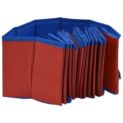 Foldbart hundebassin 160 x 30 cm PVC rød