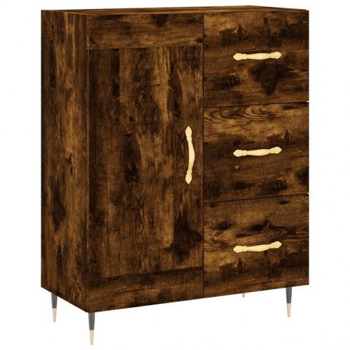Højskab 69,5x34x180 cm konstrueret træ røget egetræsfarve