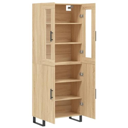 Højskab 69,5x34x180 cm konstrueret træ sonoma-eg