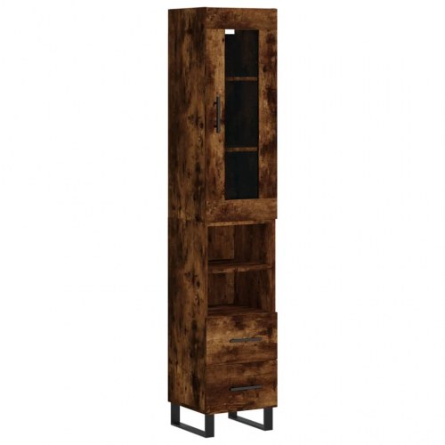 Skab 34,5x34x180 cm konstrueret træ røget egetræ