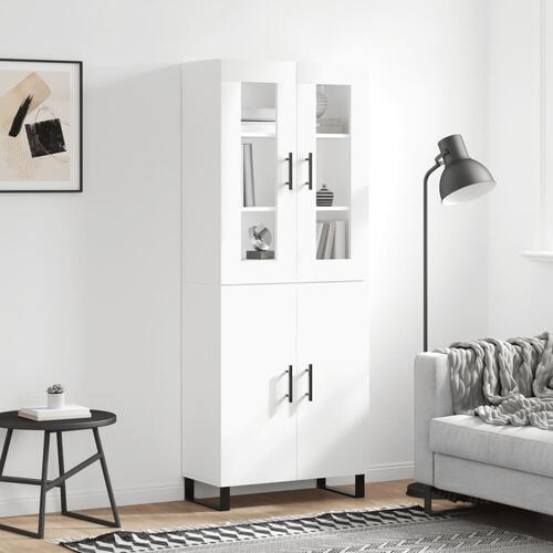 Højskab 69,5x34x180 cm konstrueret træ hvid