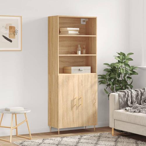 Højskab 69,5x34x180 cm konstrueret træ sonoma-eg