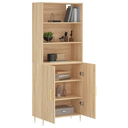 Højskab 69,5x34x180 cm konstrueret træ sonoma-eg