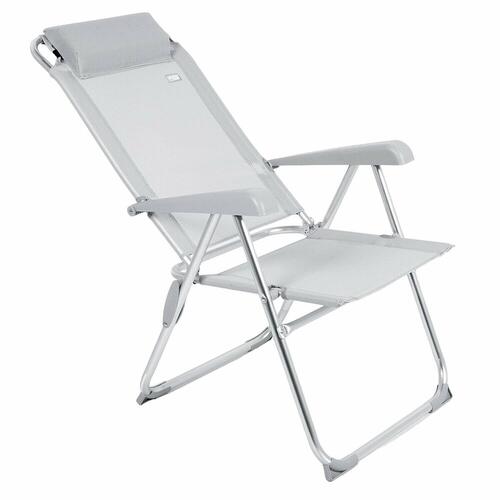 Polstrede Campingstol Aktive Indstillelig Grå 44 x 101 x 55 cm