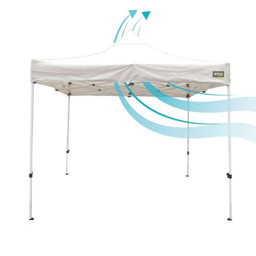 Gazebo Aktive Foldbar Justerbar højde Stål Polyester 420D Oxford Hvid 300 x 320 x 300 cm