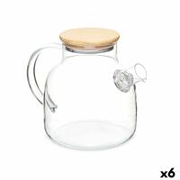 Kande med infusionsfilter Bambus Borosilikatglas 1,2 L 22 x 16 x 14 cm (6 enheder)