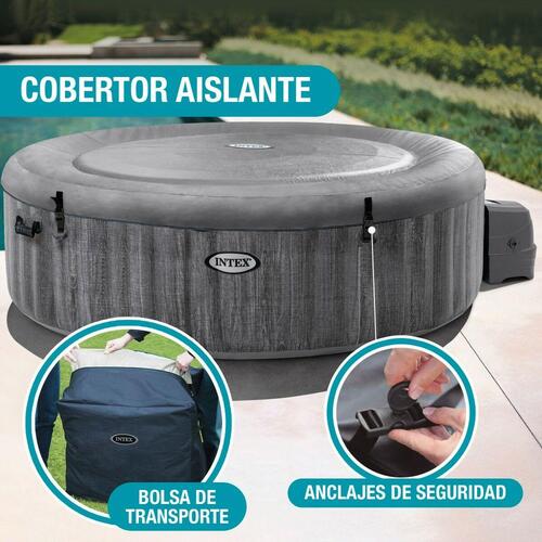 Oppustelige Spa Intex Purespa Greywood Deluxe 28442EX 6 steder 220-240 V 1741 l/h 1089 L