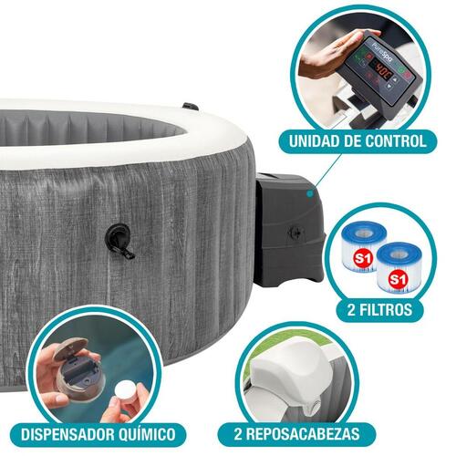 Oppustelige Spa Intex Purespa Greywood Deluxe 28442EX 6 steder 220-240 V 1741 l/h 1089 L