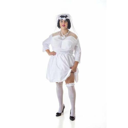 Kostume til voksne Sexy Brudekjole (4 Dele) L