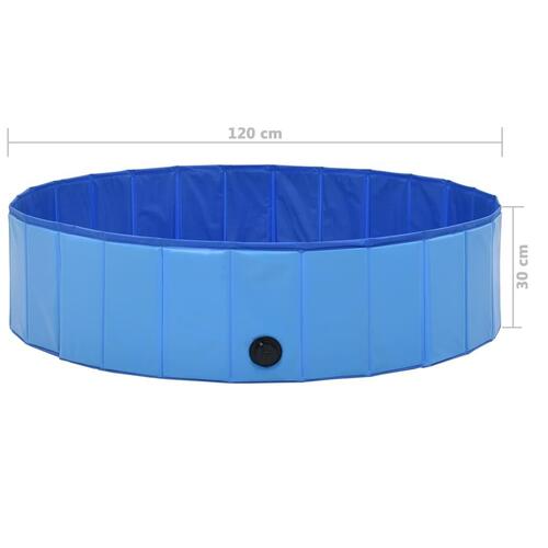 Foldbart hundebassin 120 x 30 cm PVC blå