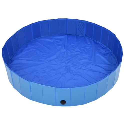 Foldbart hundebassin 160 x 30 cm PVC blå