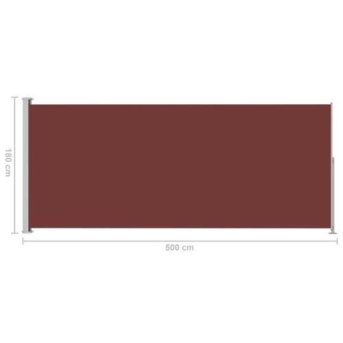 Sammenrullelig sidemarkise til terrassen 180x500 cm brun