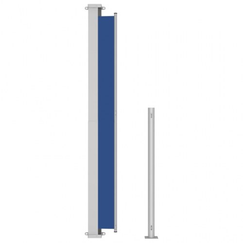 Sammenrullelig sidemarkise til terrasse 180×500 cm - blå