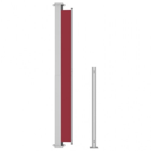 Sammenrullelig sidemarkise til terrasse 180 × 500 cm - rød