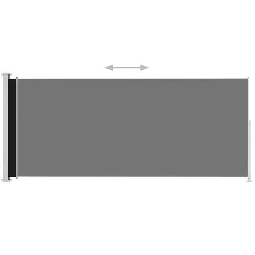 Sammenrullelig sidemarkise til terrassen 200x500 cm sort