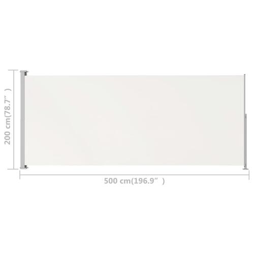 Sammenrullelig sidemarkise til terrassen 200x500 cm cremefarvet