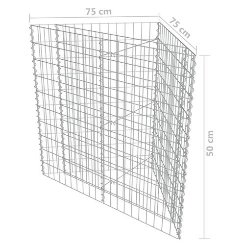 Gabion-højbed 75x75x50 cm galvaniseret stål