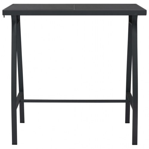 Havebarbord 110 × 60 × 110 cm i sort - hærdet glas og stål