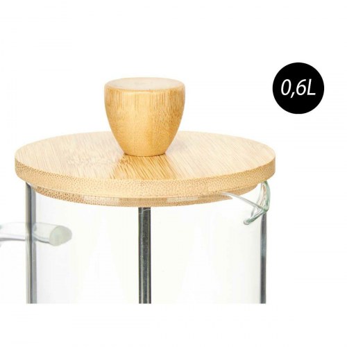 Tekande i glas 600 ml - Vivalto med bambuslåg (borosilikatglas)