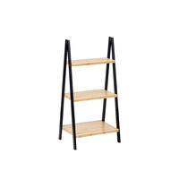 Badeværelse reol Sort Natur Bambus Fyr 40,3 x 81,5 x 30 cm