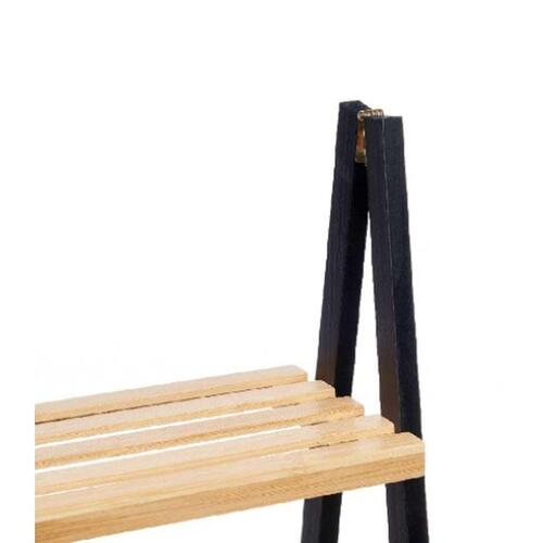 Badeværelse reol Sort Natur Bambus Fyr 40,3 x 81,5 x 30 cm