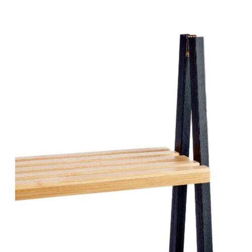 Badeværelse reol Sort Natur Bambus Fyr 40 x 109,3 x 30 cm